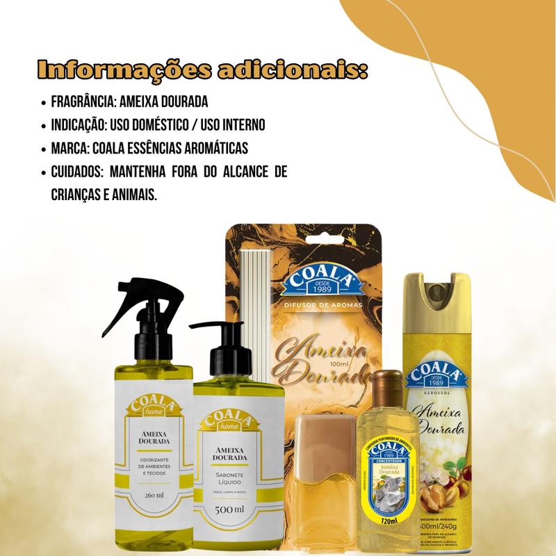 アロマグッズ KANNAWAY Pure Gold 120ml Kit Coala Ameixa Dourada Limpeza Perfume Aromatizante Completo